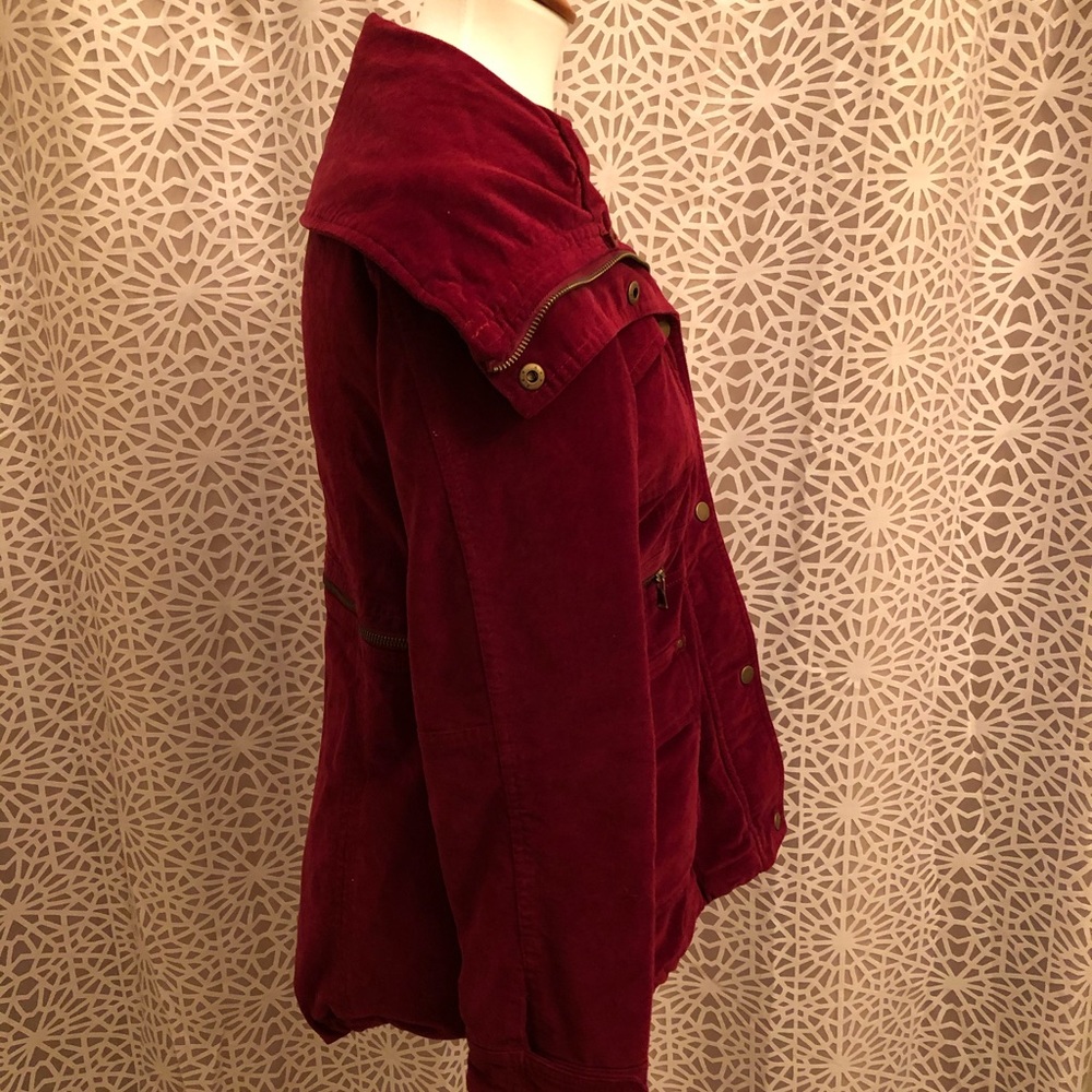 New York & Company Burgundy Red Zip Up Jacket - Picture 4 of 8